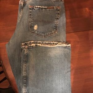 Hollister distressed low rise boot cut jeans 32/30
